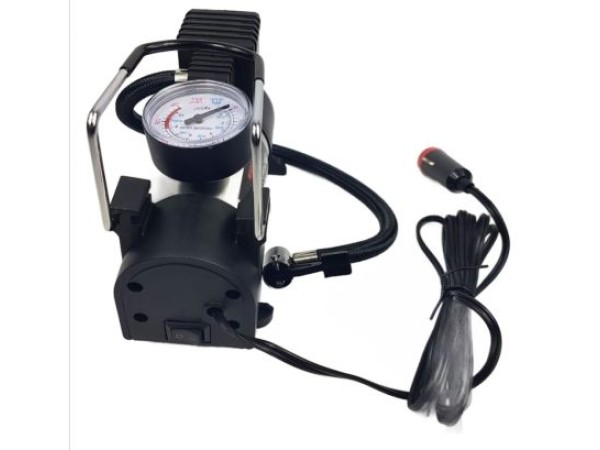 Κομπρεσέρ αέρος αυτοκινήτου 12V, 120W, 10A με μανόμετρο και αντάπτορα αναπτήρα με 3 αντάπτορες - 1 τμχ.