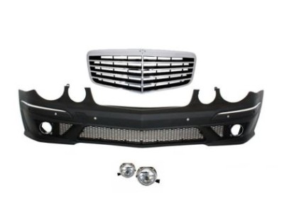 Προφυλακτήρας εμπρός tuning για Mercedes W211 E-Class (2002-2009) - AMG με μάσκα και προβολάκια