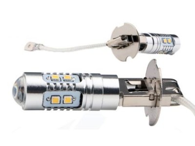 Led λάμπες H3 10W με 10 led 2323 επί 1 W CREE και προτζέκτορα - 1τμχ.