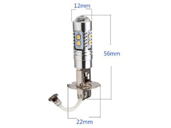 Led λάμπες H3 10W με 10 led 2323 επί 1 W CREE και προτζέκτορα - 1τμχ.