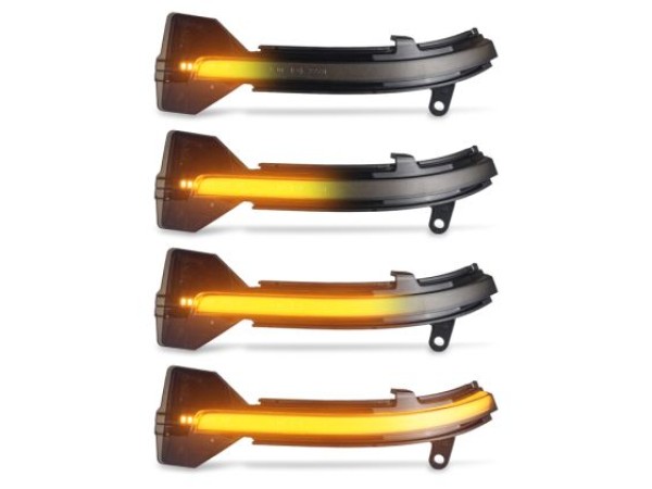 Τρεχούμενα led φλας για καθρέφτες για BMW σειρά 5 F10, F11, GT F07, F12, F13 (2020-2017), σειρά 7 F01 (2008-2015) - φιμέ με τρεχούμενο φλας - σετ 2τμχ.