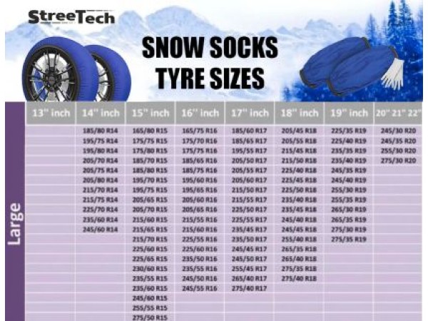 Χιονοκουβέρτες Streetech Pro Series - λευκό χρώμα - μέγεθος L - σετ 2τμχ.